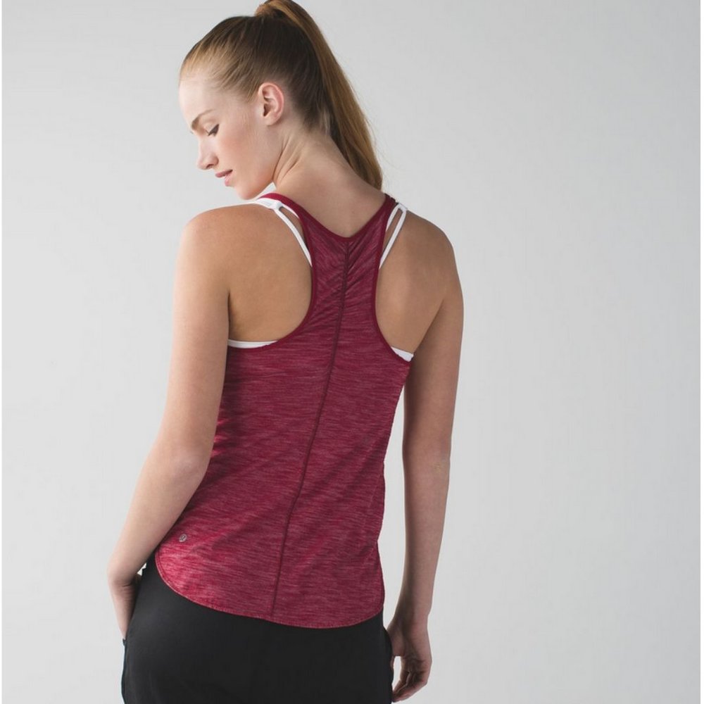 Lululemon What The Sport Singlet II Heathered Cranberry 6